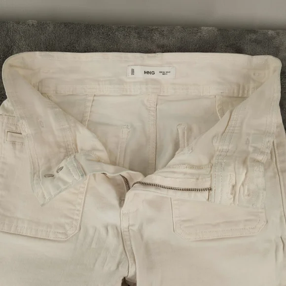 Mango Women's Cream High-Waist Straigh Jeans Size 4 - Picture 5 of 16